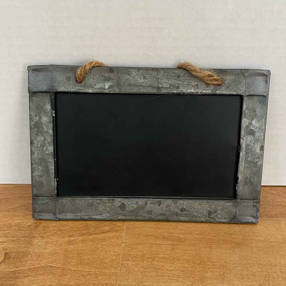 Tin framed blackboard sign